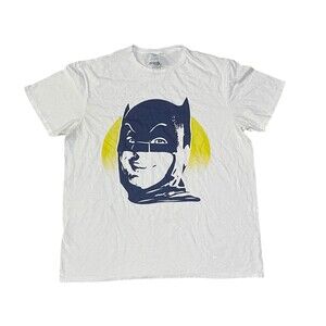 Men’s L White T Shirt Adam West Batman Retro Graphic Print